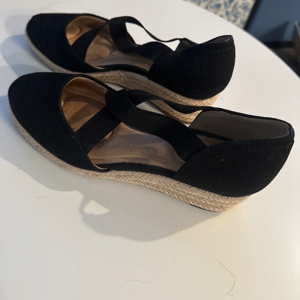 Black Wedge Sandal